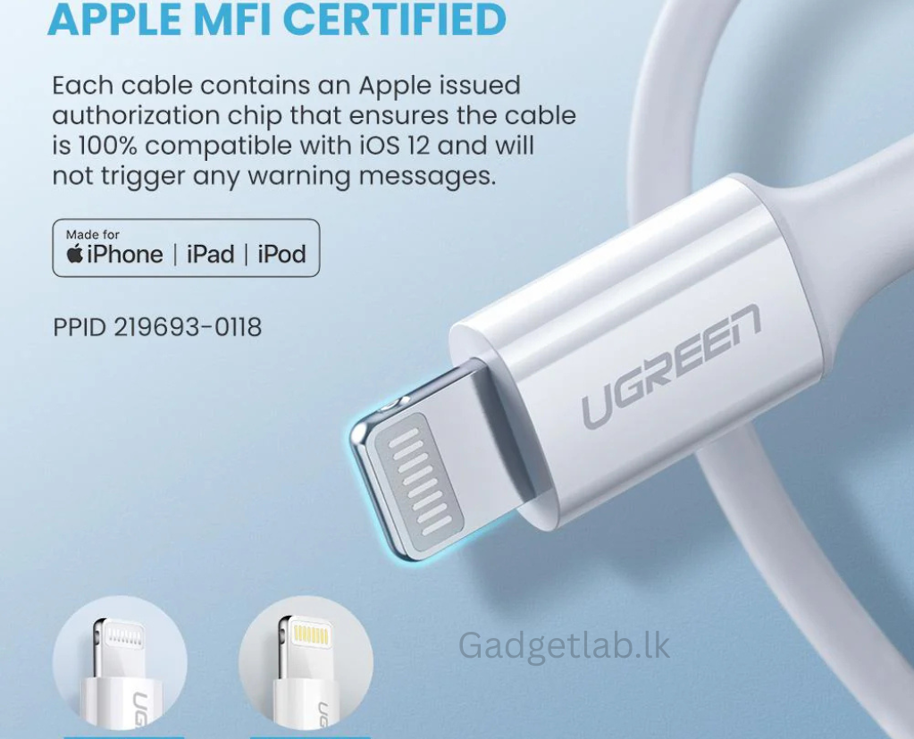 UGREEN Type-C to Lightning Rubber Shell Cable