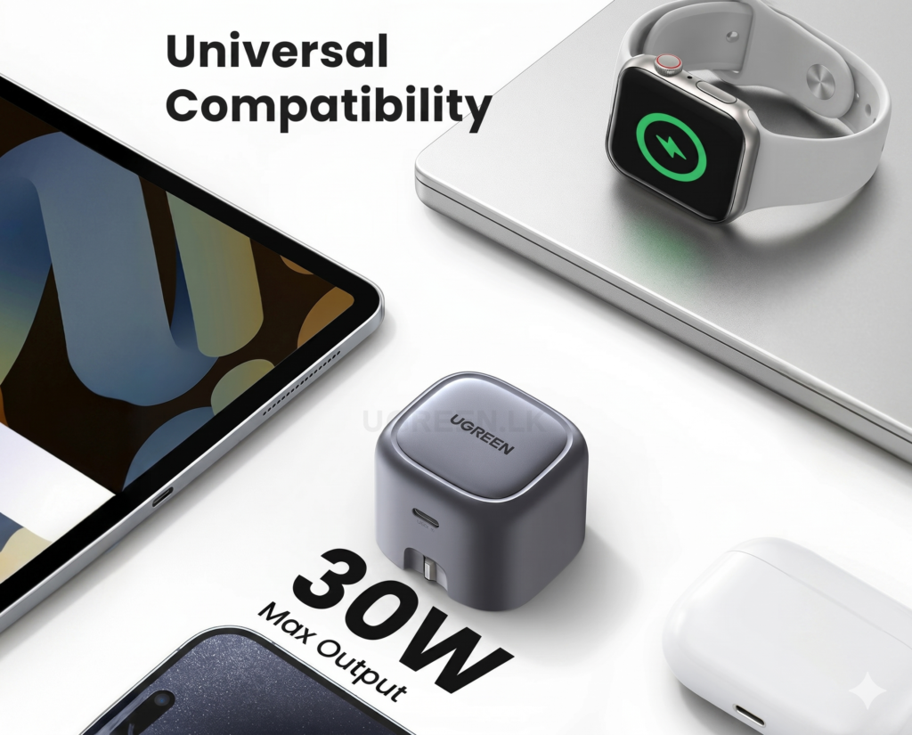 UGREEN 30W Type-C GaN Fast Charger, Foldable Pin
